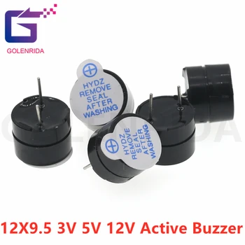 10buc 3v 5v 12v Active Buzzer Magnetic Lung Continuă Ton Beep 12*9.5 mm
