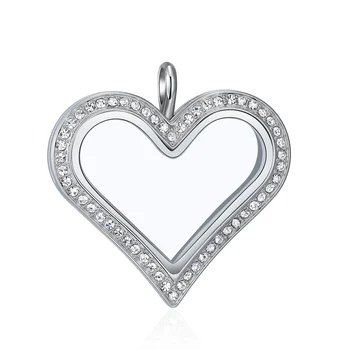 10buc magnet din oțel Inoxidabil cehă inima de cristal de sticlă medalion pentru farmecele plutitoare suvenir cadou de crăciun cadou mamei