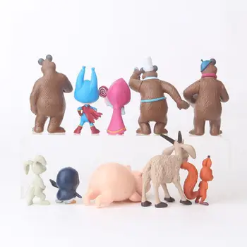 10buc/set Mașa și Ursul Papusa Model de Jucărie Scenă de Modelare Ornamente de Desene animate Anime Drăguț Pvc Cifre Păpuși Jucarii Cadou pentru Copii