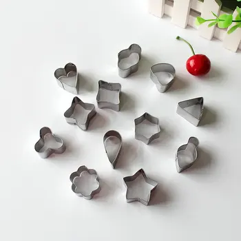 12buc/set Cookie Cutter Mic Formă Geometrică din Oțel Inoxidabil Biscuit Mucegai de Copt Instrumente pentru Torturi de Fondant