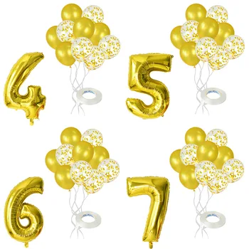 12pcs/Numărul lotului Baloane Folie Petrecere de Ziua de Decorare pentru Copii Baby Girl Băieți Ani 1st Birthday Party Baloane din Latex