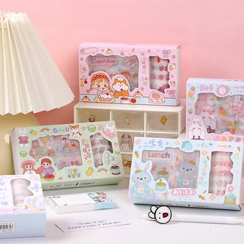 13cps/set Cutie de Colectare Bandă de Mascare DIY Washi Tape Set Drăguț Kawaii Papetărie Autocolant de culoare Roz Cutie de Casete
