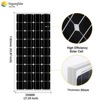 18V 100W/200W/300W/400W Monocristalin Panou Solar de 12V Solar de Încărcare a Bateriei Acasă sistem de energie solară 100W panouri solare