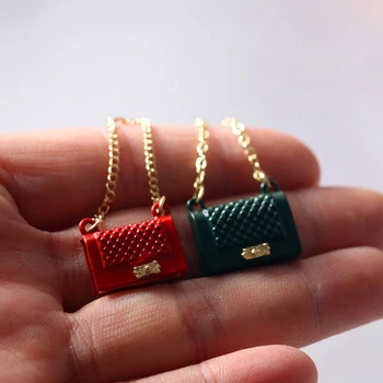 1buc casă de Păpuși de Moda in Miniatura Lanț Rucsac Mini Metal Geanta Accesorii Papusa Casa Decor DIY Model în Miniatură