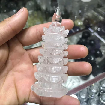 1buc Frumoase naturale alb cristal, sculptură wenchang turn de cristal de cuarț reiki vindeca punct