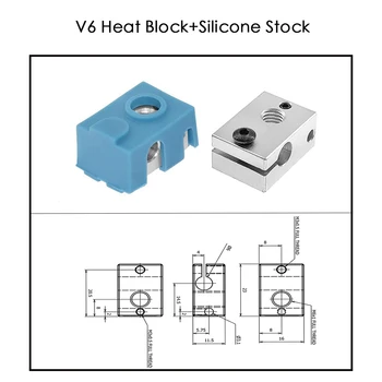 1buc Imprimantă 3D Dotari Aluminiu V6 Blocului de Căldură Pentru RepRap Extruder Pentru HT-NTC100K HotEnd de Încălzire Hot-End Încălzire