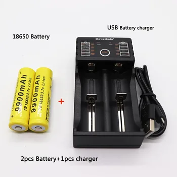 2 buc baterie 18650 3.7 V 9900mAh reîncărcabilă li-ion baterie cu încărcător pentru lanterna Led-uri baterie litio baterie+1buc Incarcator