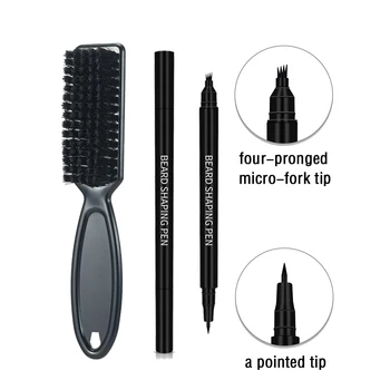 2 buc Bărbați Creștere Barba Kit rezistent la apa Barba stimulator de Creștere Pensulă Și Creion Grooming Set Pix Frizer Parului Facial, Instrumentul de Reparare
