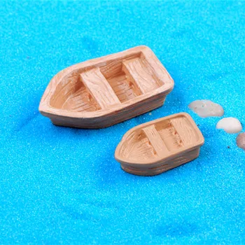 2 buc DIY Retro rasina de artizanat din lemn barca model Figura Jucării micro gradina de Bonsai ornamente Decor terarii miniatură accesorii