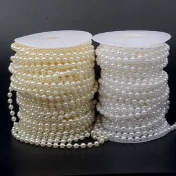 2 Metri 6mm Linie de Pescuit Lanț Pearl Margele perle de Nunta Ghirlanda Petrecere Decoratiuni petrecere gradina DIY Buchet de Mireasa accesorii