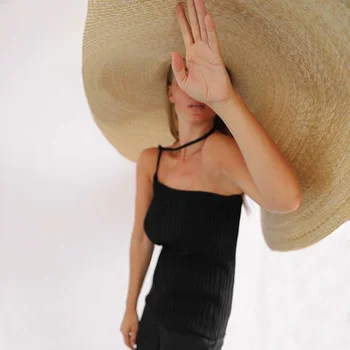 2020 90cm Margine Largă Supradimensionate Palarii de Plaja Pentru Femei Pălărie de Paie Mare Anti-uv cu Protectie solara Pliabil Palarie de Soare Capac de Acoperire