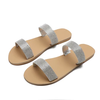 2020 Nou Stras Sandale Femei De Vară Papuci De Deget De La Picior Deschis De Dimensiuni Mari Sandale Plaja Slide-Uri De Femei Pantofi De Vara Aur, Argint
