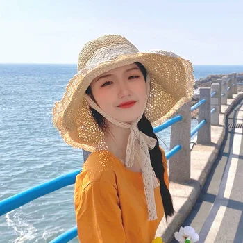 2021 Femei De Moda Margine Largă Pălărie De Soare Pliabila Roll-Up De Vară Paie Găleată Pălărie Floppy Plajă Capac