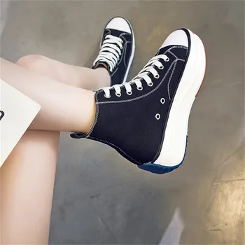 2021 Femei Elegante Mare a Lega Pantofii lui de Sus Pantofi de Panza Dantela Sus Platforma Adidas Formatori Respirabil, Anti-Miros XM186