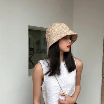 2021 Femei Primăvara și Vara Moda Temperament Pescar Japonez Capac de protecție Solară Umbrelă de soare Pălărie Găleată Pălărie Panama