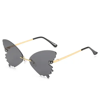 2021 Fluture fără ramă de ochelari de Soare Femei Ocean de Lentile de Ochelari de Soare Oversize Moda Nuante Metalice de ochelari de Soare UV400 Ochelari Oculos