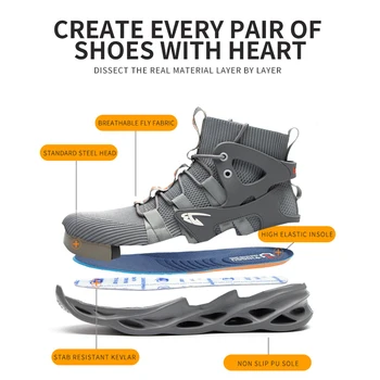 2021 Masculin Cizme De Lucru Indestructibil De Siguranță Pantofi Pentru Bărbați Din Oțel Toe Pantofi Puncție-Dovada Munca Adidași Pantofi De Sex Masculin Adult Pantofi De Lucru