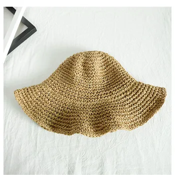 2021 NOUA MODA Pliere Pălărie de Paie pentru Femei Excursie de Vară Parasolar Vacanță Pălărie Rece pe Litoral Plaja Hat Valul Pălării de Vară