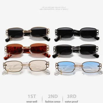 2021 Populare Punk Ochelari de Soare Moda Mic Dreptunghi ochelari de Soare pentru Femei Brand Designer de Epocă pentru Bărbați Ochelari de Soare Nuante UV400