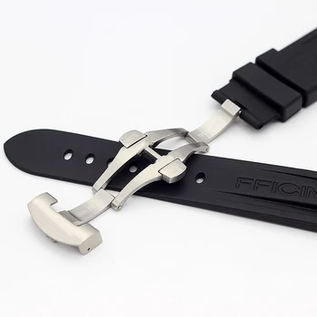 22 24 26 mm Natură Silicon moale de Cauciuc Watchband se potrivesc Pentru Panerai Curea instrumente Fluture Cataramă de pin incuietoare pentru PAM111/441 centura