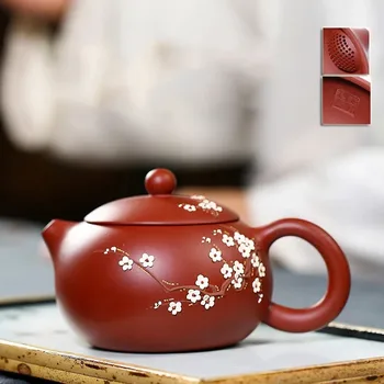 240ml Chineză Ceainic Yixing Pur Handmade floare de Prun Xi Shi Oală de Lut Violet set de Ceai ceainic de călătorie set de ceai 188 Mingea Gaura filtru