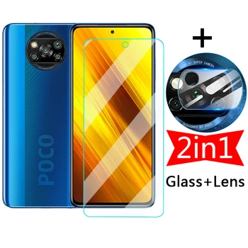 2in1 Sticlă de Protecție Ecran pentru Xiaomi Poco X3 NFC Pocophone F1 Temperat Protector de Lentilă aparat de Fotografiat de Film pe Pocox3 X 3 Pro F M F3 M3