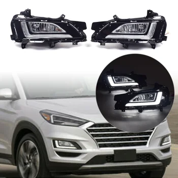 2x Pentru Hyundai Tucson 2019 2020 Auto prelungire Bara Fata Lampă de Ceață LED-uri Albe lumini de Zi Lumina DRL