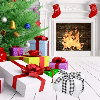 3 Role Umbrelă Panglica Alb-Negru Carouri Pânză Panglică Crăciun cu Fir Marginea Panglici pentru Crăciun Ambalaj Cadou