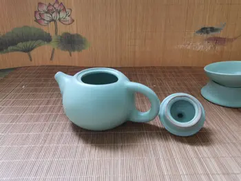 3 tipuri RUYAO celadon set de ceai Chinezesc celebru RU cuptor de portelan set de ceai, design elegant, realizat în DEHUA