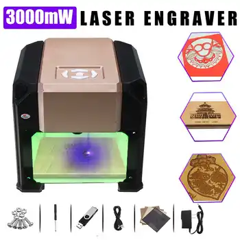 3000mw CNC Sculptură Gravare Laser DIY Marca Logo-ul Imprimantei K4 Cutter pentru prelucrarea Lemnului Mini Masina de Gravat Laser USB Gravură Gama