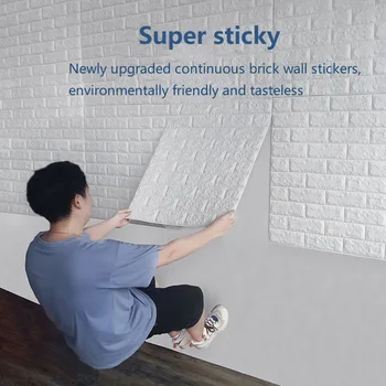 3D Continuă Zid de Cărămidă Autocolante Auto-adeziv Tapet Autocolant Impermeabil DIY Home Decor Autocolant Spuma Tapet de Perete Decalcomanii
