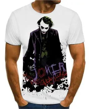 3D Tricou Barbati Joker Imprima O-gat Maneci Scurte T-shirt Barbati/Femei Harajuku Topuri Tricouri Casual de Vara Moda Streetwear 3D Tricou