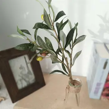 3pcs Artificiale de Măsline Ramuri de Copac Cu Fructe de Măsline Frunze De Acasă Petrecerea de Nunta DIY Decorare Flori Plante Coroană de flori