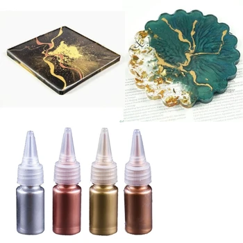 4 Culori Metalice Brozne Aur Perla Pulbere De Rășină Epoxidică Colorant Sclipici Marmură Metalice Pigment Vopsea Rășină Bijuterii
