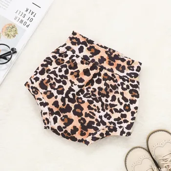 4# Leopard Fetita Haine Set de Vara Nou-născut Fetița Solid Romper Bodytsuit+leopard Print pantaloni Scurți Set Haine Bebes