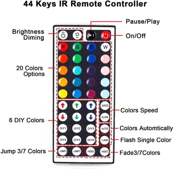 44-Cheie Telecomandă IR Controller Wireless,Redresor Cutie de Control,DC 12V 3A Alimentare Adaptor,pentru 2835 3528 5050 RGB LED Strip Lumina