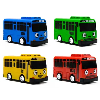 4buc Pic de Autobuz Mini Plastic Trage Înapoi Albastru Tayo Roșu Gani Galben Lani Verde Rogi de Autobuz de Modelul de Masina Pentru Copii Cadouri