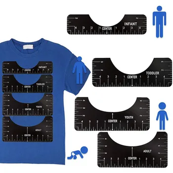 4buc/Set Tricou Aliniere Riglă pentru Ghidare T-Shirt Design de Moda Conducători cu Dimensiunea de Adult Tineret Copilul DIY Șablon Desen