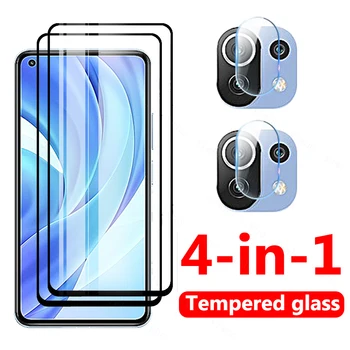 4in1 Tempered Glass pentru Xiaomi Mi 11 Lite Protector de Ecran pentru Xiaomi Mi 11x Pro 11i 11lite 5g Ultra aparat de Fotografiat Lentilă de Sticlă de Film Xiom