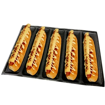 5-Cavitate Silicon Reutilizabile de Copt Mucegai Bagheta Forma Non-stick de Pâine franceză Tava de Copt Bucătărie Bakeware Instrument