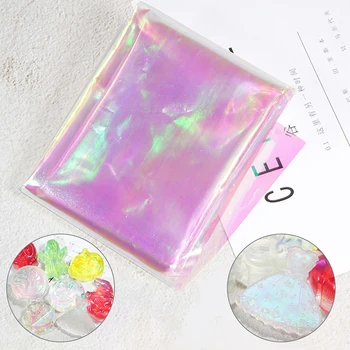 50*50cm Laser de Mare Irizate Film transparent Gros de Celofan Transparent Rainbow Foaie de Rășină Incluziuni Ornamente