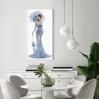 5D DIY Rundă Completă de Gaurit cu Diamant Pictura Rochie Lady Mozaic Kit Stras Imagine Desen Acasă Decorare Arta de Artizanat Cadou
