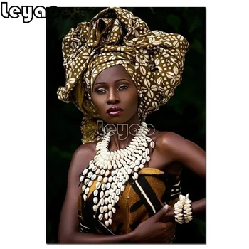 5d stras diamant pictura îmbrăcăminte Tradițională Femeie din Africa de Perete Imagine diamant mozaic plin de diamante broderie