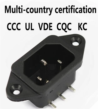 5Pcs/lot UL/VDE/CQC/KC certificare IEC 320 C14 10A 3Pins de sex Masculin Panoul de alimentare Putere Intrare Prize Conectori AC 125V15A DB-14-1P-33