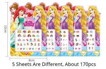 5Pcs/Set Disney Frozen Anna Elsa Sofia Mickey Mouse Sirena pentru Copii Desene animate Anime Unghii Autocolant Copil Fata de Unghii Autocolant