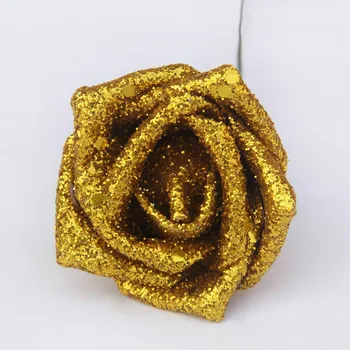6 CM de Spuma PE Aur Roz de Flori Artificiale Flori de Trandafir Artificiale Cap Petrecere de Nunta de Decorare Flori Trandafiri
