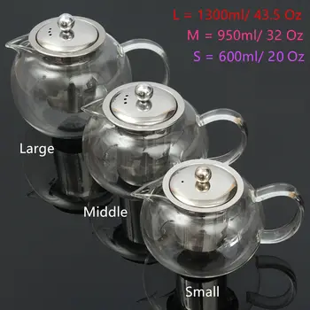 600/950/1300ml de Sticlă Oțel Inoxidabil Ceainic cu Infuzor Filtru Capac Rezistent la Caldura ceainic Ceainic Biroul de Acasă Teaware Set