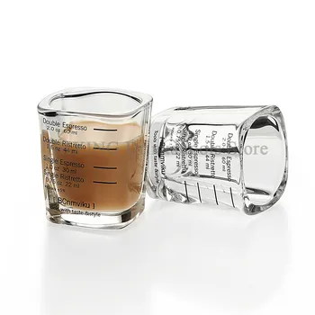 60ml/75ml Pătrat Îngroșat Espresso de Cafea Ceasca de Sticlă Uncie Cupa Uncie Cupa Absolvit-o Ceașcă de Măsurare Concentrat Cupa