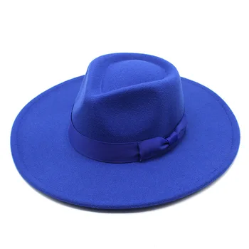 8.5 CM Lățime Brim Fedora Pălărie cu Arcul Clasic Femei Barbati Casual Toamna Iarna Pălărie Panama Jazz Capac Trilby Capac en-gros