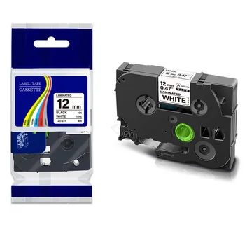 9mm Eticheta Compatibil Flexibil Pentru ID Caseta FX221 Negru pe Alb Cablu de Etichetare Pentru Label Maker